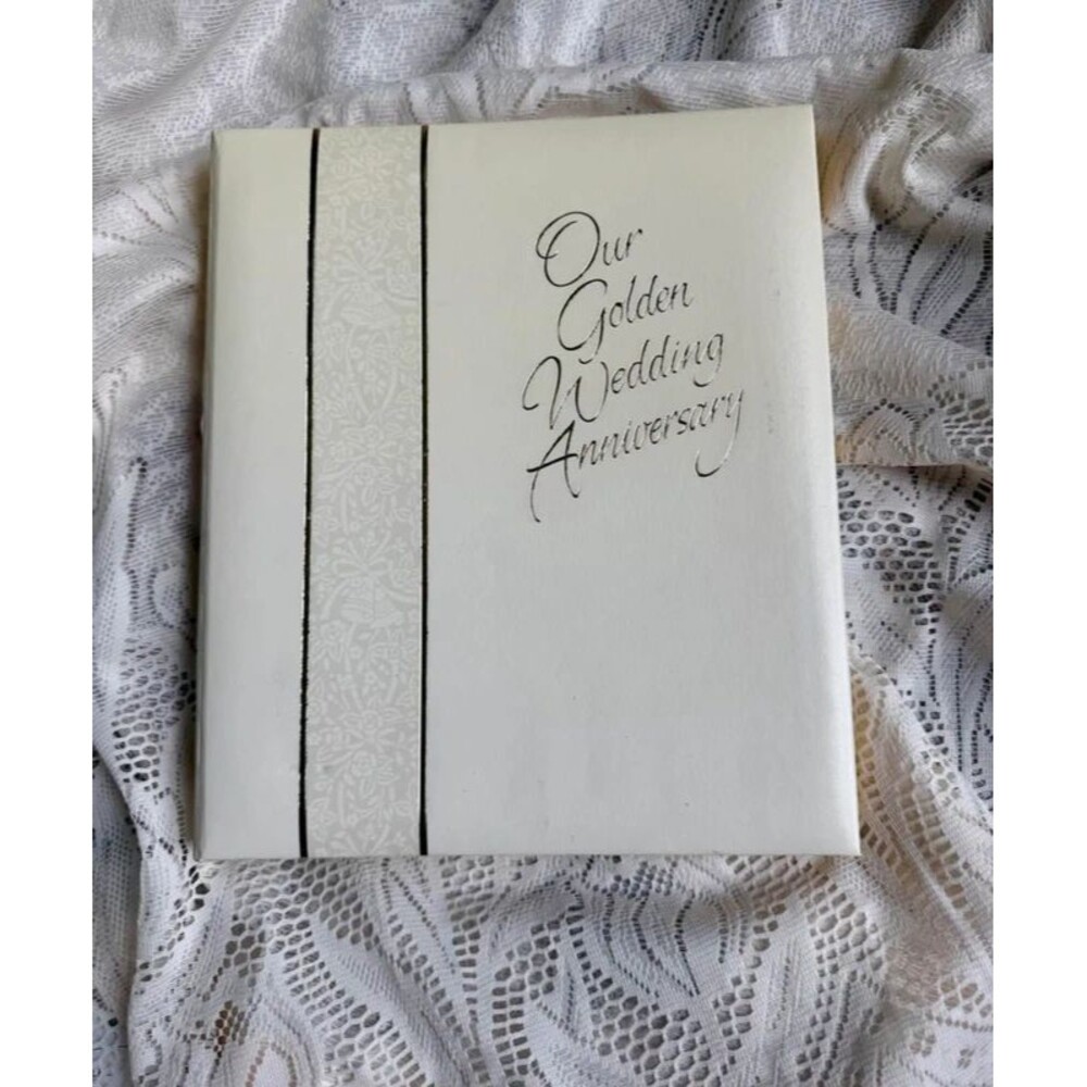 Vintage Hallmark Golden Wedding Anniversary Album – Unused 50th Anniversary Keep